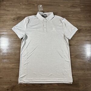 J Lindeberg KV Regular Fit Polo Shirt Men Grey Large Performance Golf GMJT05555